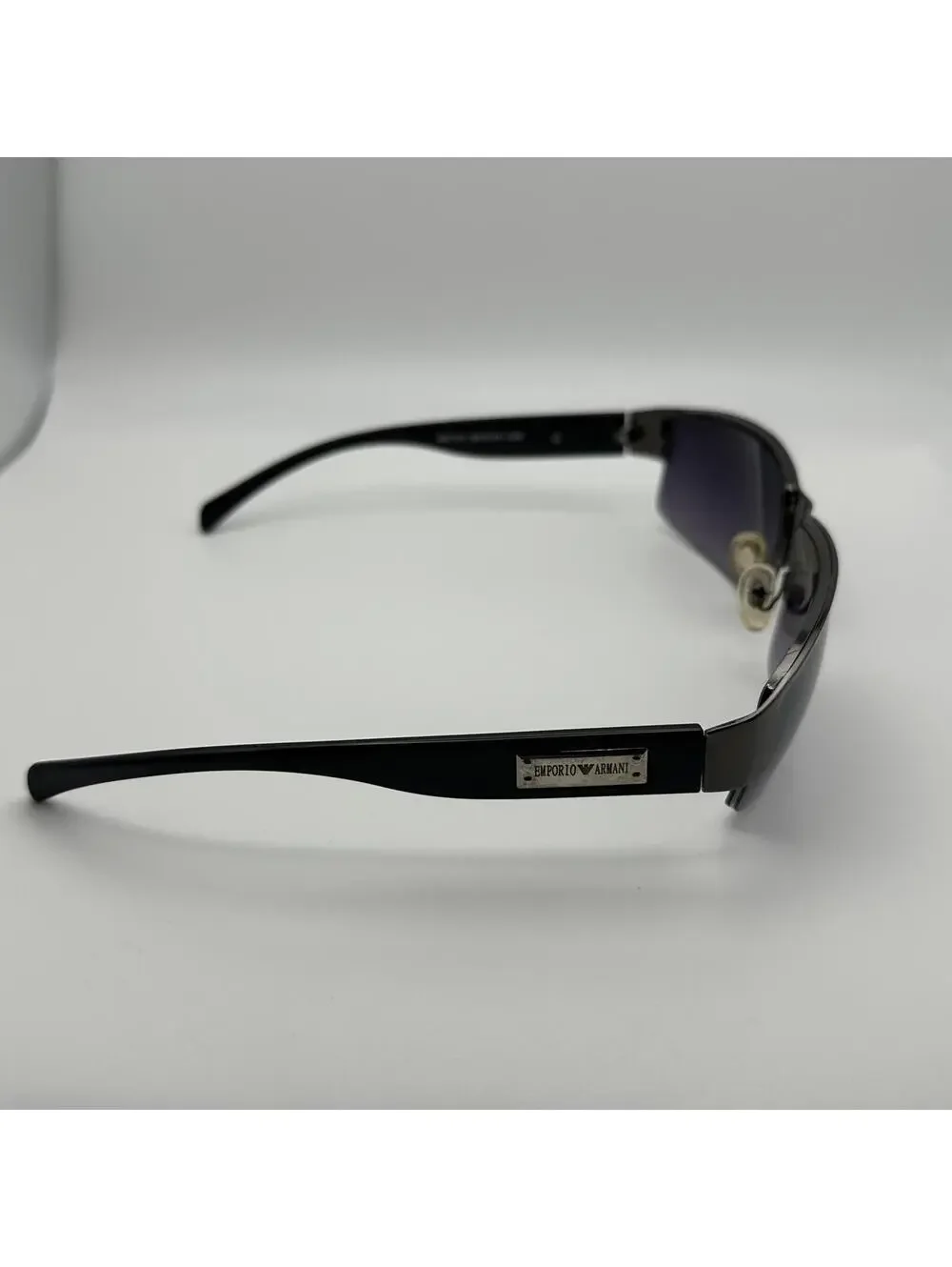 Emporio Armani Black Semi-Rimless Sunglasses